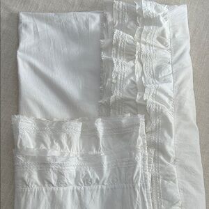 Pottery Barn Kids Crib Bed Skirt White Ruffled Shabby Chic